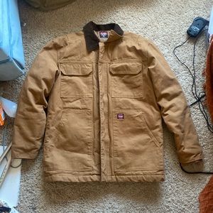 Wrangler brand workwear zip up hoodless jacket/coat in brown Size M (Medium)